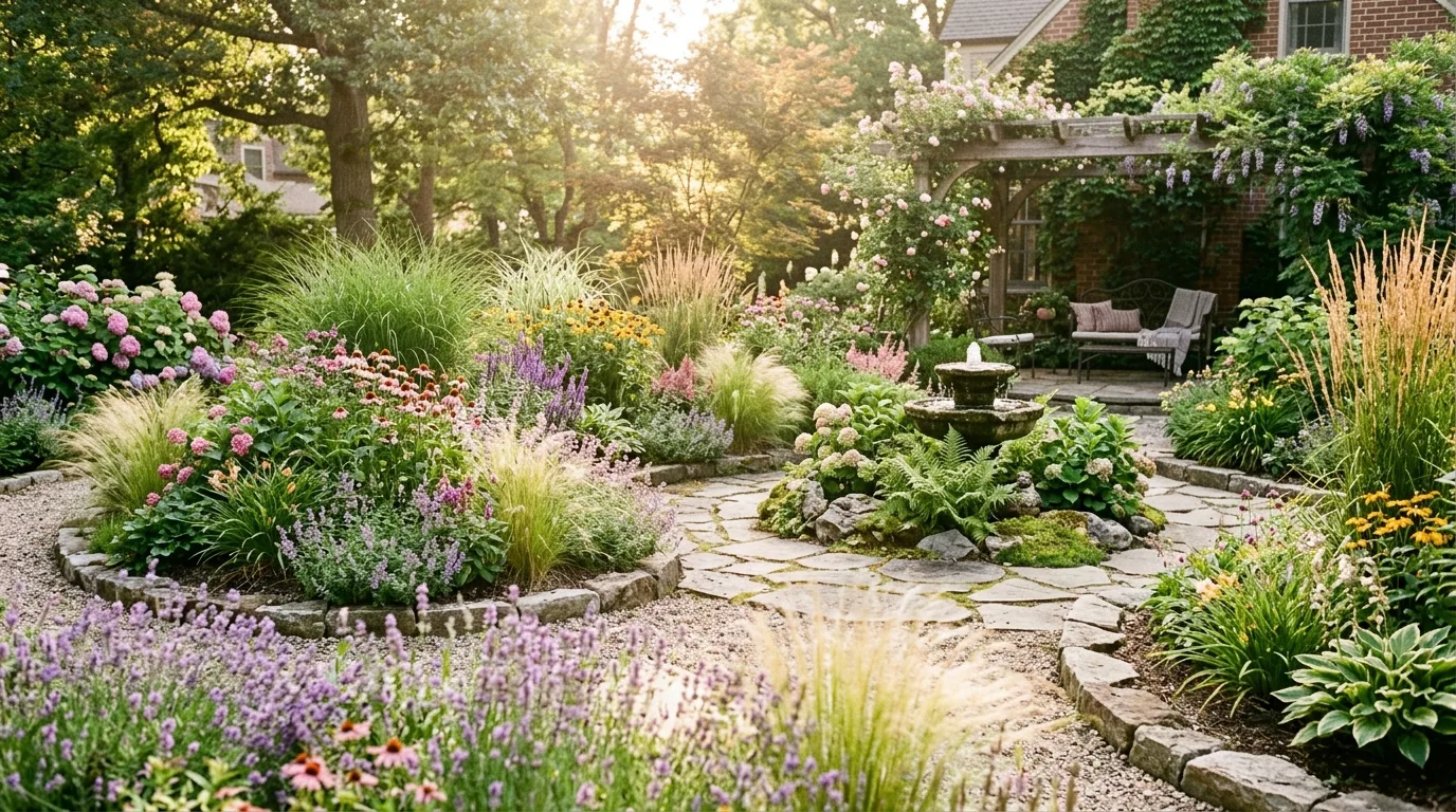 Cozy Seating Tucked Into Greenery